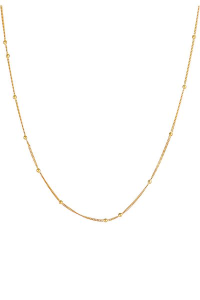 ELLI Necklace Ladies Curb Chain Balls Basic Minimal Trend In 925 Sterling Silver Gold Plated