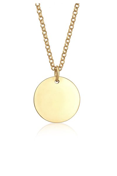 ELLI Necklace Ladies Plate Pendant Basic Round In 925 Sterling Silver