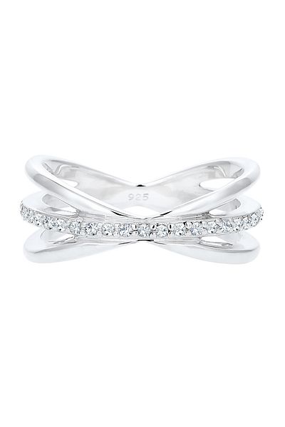 ELLI Inel Inel Wrap Cristale Argint 925