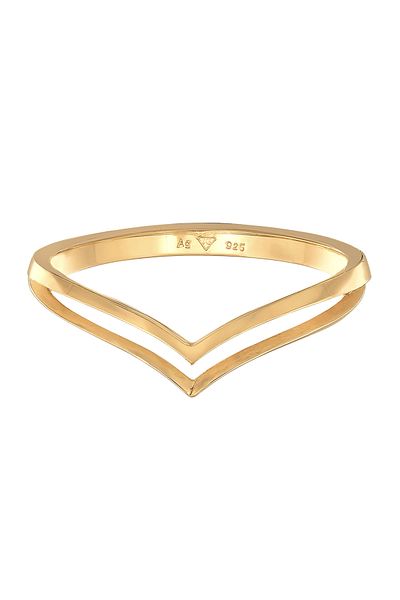 ELLI Ring Ladies Stack V Shape Geo Basic Trend In 925 Sterling Silver