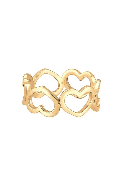 ELLI Ring Ladies Band Hearts Symbol Cut-out Trend In 925 Sterling Silver