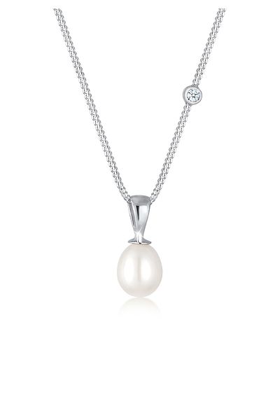 ELLI Náhrdelník s diamanty a sladkovodní perlou, stříbro 925