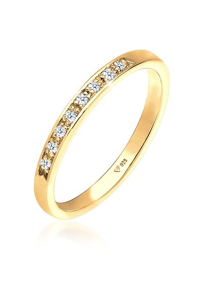 ELLI Ring Damen Klassisch Edel mit Diamant (0,04 CT.) in 925 Sterling Silber