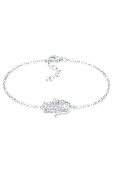 ELLI Bandă de braț din argint 925 Fatima Kristelle - Design de mână Hamsa