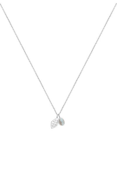 ELLI Colier Frunza Labradorit Geo Argint Sterling 925