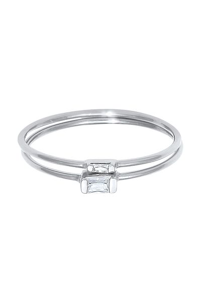 ELLI Inel pentru dama Set de inele de stivuire Minimal cu filigran cu pietre prețioase din zirconiu, în argint 925