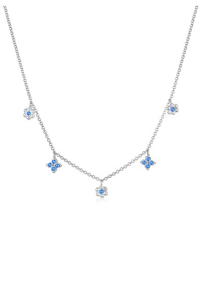ELLI Halskette Damen Solitär Statement mit Kristallen in 925 Sterling Silber vergoldet
