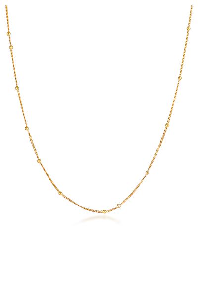 ELLI Necklace Ladies Curb Chain Balls Basic Minimal Trend In 925 Sterling Silver Gold Plated