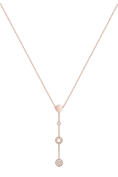 ELLI Halskette aus 925er-Sterlingsilber – Y-Kette, Kreis-Geo-Basic-Kristalle