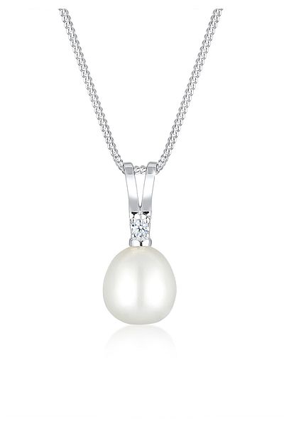 ELLI Náhrdelník s perlou a diamanty (0,03 ct) Stříbro 925