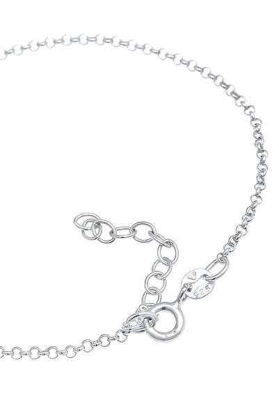 ELLI Dámský náramek s motivem srdce, romantický náhrdelník s hráškem, trendy minimalistický, nastavitelný, ze sterlingového stříbra 925