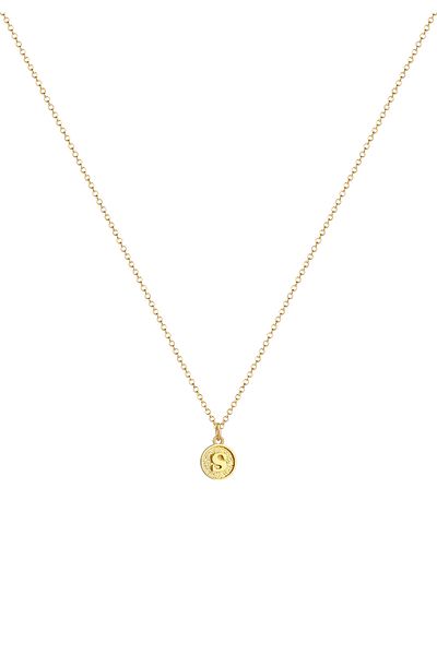 ELLI Necklace Platelet Initials Letter S Minimal In 925 Sterling Silver