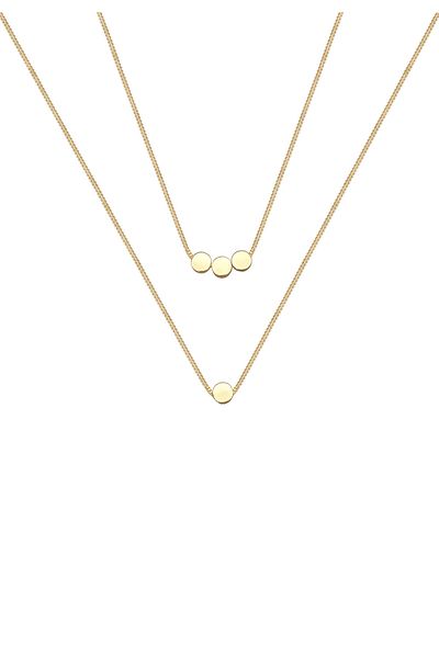 ELLI Necklace Platelets Layer Look 925 Sterling Silver