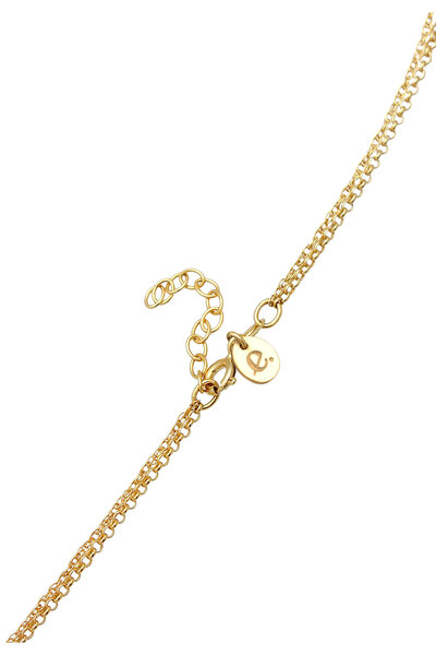 ELLI Dámský náhrdelník s přívěskem Slunce a Měsíc s hadem a měsíčním kamenem ze stříbra 925, pozlacený