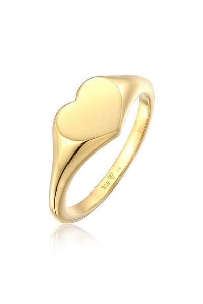 ELLI Ring Signet Heart Love Symbol In 925 Sterling Silver