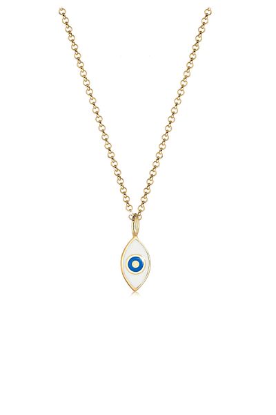 ELLI Necklace Ladies Pea Necklace Evil Eye Symbol Enamel 925 Silver