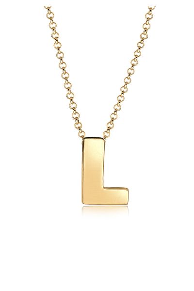 ELLI Necklace Letter L Pendant Minimal Basic In 925 Sterling Silver Gold Plated