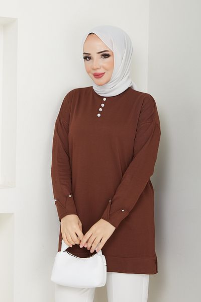Pamuk Butik Γυναικείο Πλεκτό Μερσεριζέ με Λεπτομέρεια Πέτρας