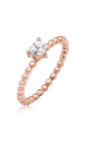 ELLI Inel din argint 925 - inimă de logodnă cu cristal de zirconiu