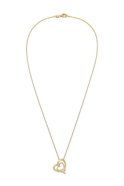 ELLI Halskette Damen Herz Liebe Verlobung Diamant (0,015 CT.) 925 Sterling Silber