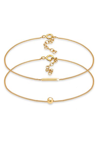 ELLI Bracelet Women Geo Look Basic Rod Ball Trend Blogger Minimal Adjustable In 925 Sterling Silver