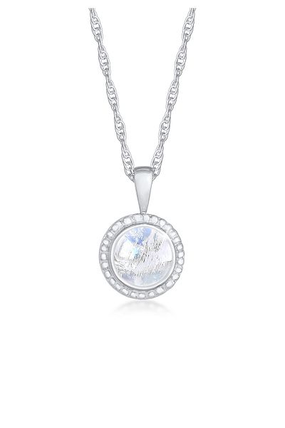 Nenalina Halskette Damen Anhänger rund Boho Twisted Basic mit Mondstein in 925 Sterling Silber