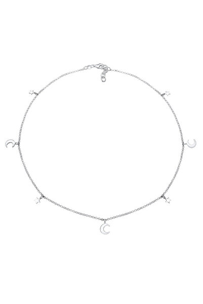 ELLI Náhrdelník Crescent Star Astro Trend 925 Sterling Silver