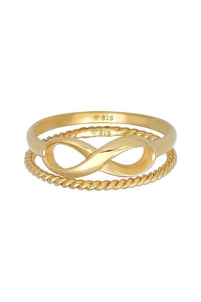 ELLI Ring Ladies Stacking Ring Duo Infinity Twisted Basic Trend Blogger In 925 Sterling Silver
