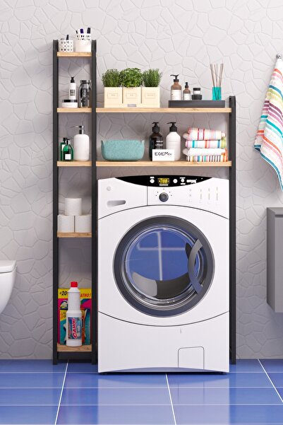 EGEMEV Çamaşır Makinesi Üstü Düzenleyici   BOL RAFLI COK AMAÇLI  Banyo Rafı Çamaşır Makinası DOLABI
