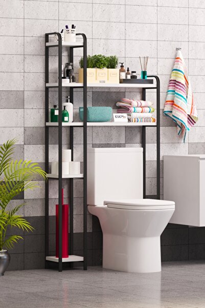 EGEMEV Wc Arkası çok amaçlı Banyo Düzenleyici Klozet Rafı Klozet Üstü Raf Ve fırçalık Havluluk