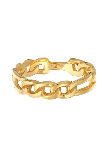 ELLI Ring Ladies Band Ring Figaro Links Design Chunky Trend In 925 Sterling Silver
