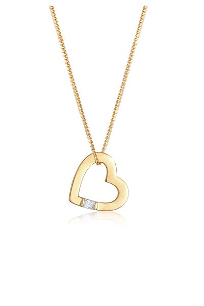 ELLI Necklace Women Heart Pendant Love With Zirconia Crystals In 925 Sterling Silver