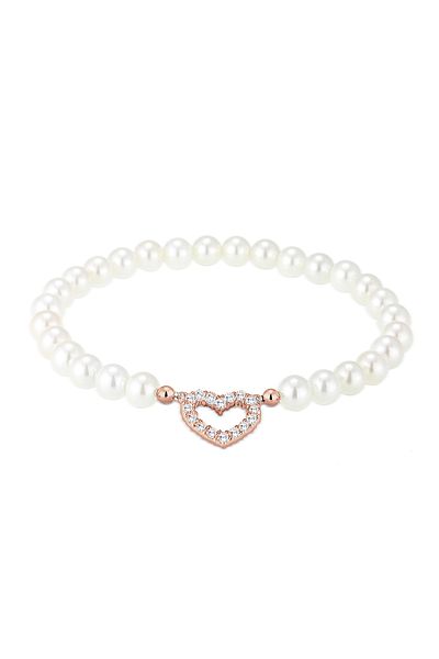 ELLI Armband Herz Zirkonia Muschel Perle 925 Sterling Silber