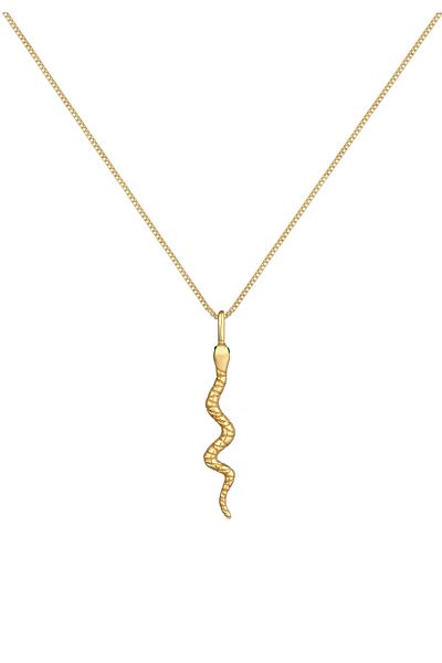 ELLI Necklace Ladies Snake Pendant Trend With Zirconia Crystals In 925 Sterling Silver Gold Plated