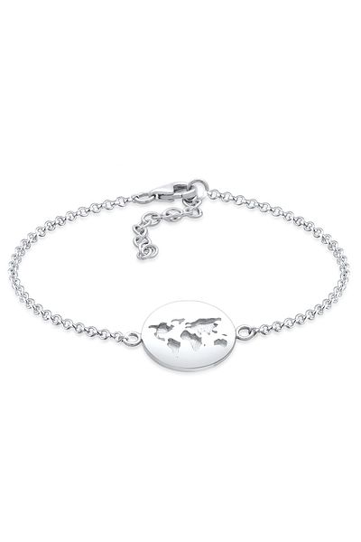ELLI Bracelet World Map Platelet Pendant Holiday 925 Sterling Silver