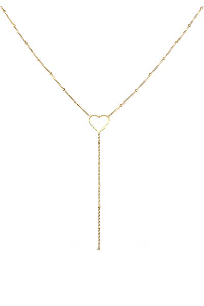 ELLI Necklace Ladies Y-chain Necklace Heart Balls In 925 Sterling Silver Gold Plated
