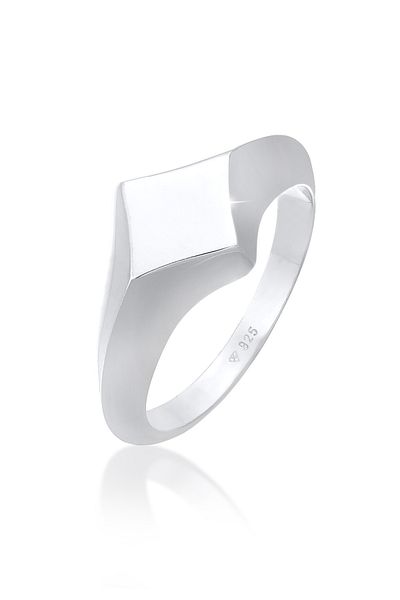 ELLI Inel de damă cu sigiliu, model romb, aspect geometric, tendință blogger, din argint 925