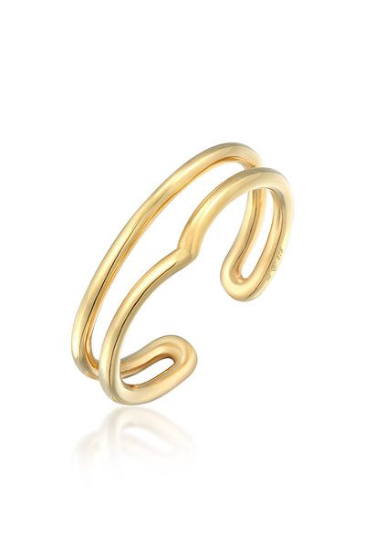ELLI Ring Ladies Wrap Open V Shape Geo In 925 Sterling Silver