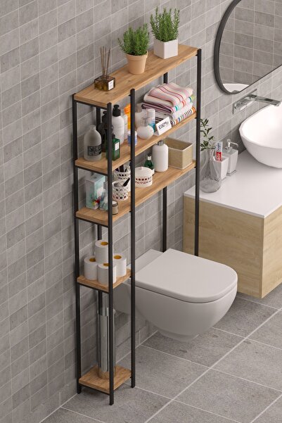 EGEMEV Wc Arkası çok amaçlı Banyo Düzenleyici Klozet Rafı Klozet Üstü Raf Ve fırçalık Havluluk