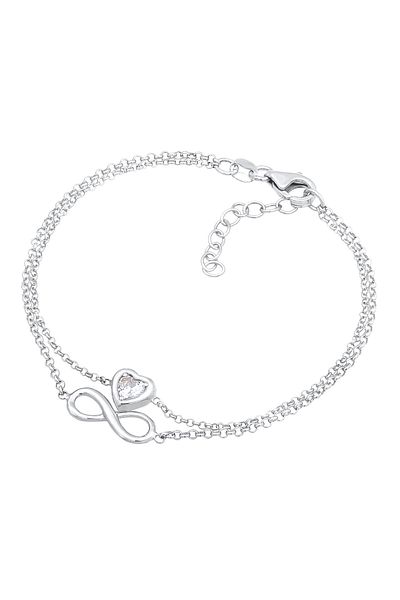 ELLI Bratara Dama Strat Inima Infinita Cu Cristal De Zirconiu In Argint Sterling 925