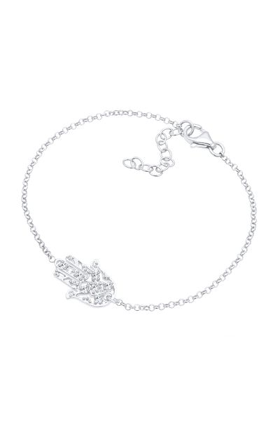 ELLI Bandă de braț din argint 925 Fatima Kristelle - Design de mână Hamsa