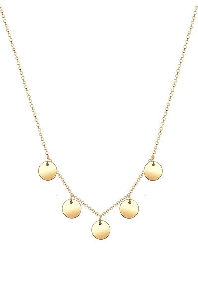 ELLI Necklace Circle Geo Plate Minimal 925 Silver