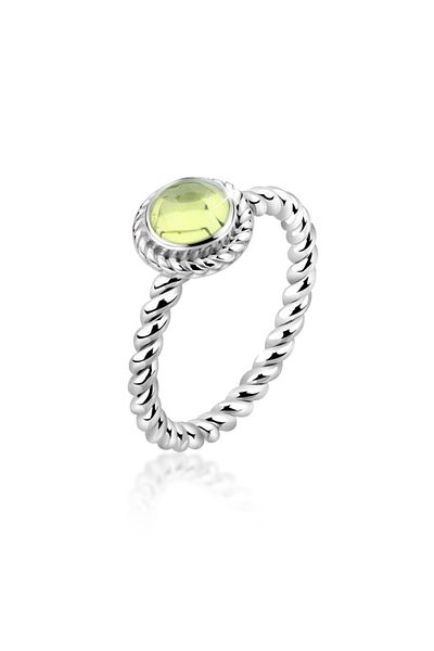 Nenalina Ring Peridot Geburtsstein August Boho Oxid 925 Sterling Silber