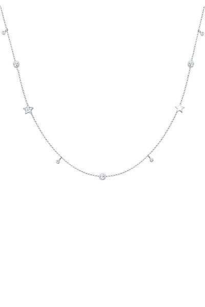 ELLI Colier Doamnă Solitaire Stele Cu Cristale În Argint Sterling 925