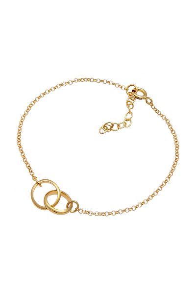 ELLI Bracelet Woman Pea Chain Rings Connected In 925 Sterling Silver