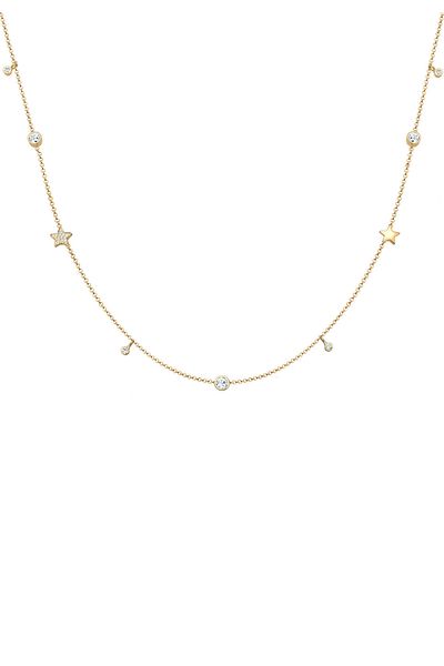 ELLI Necklace Ladies Solitaire Stars With Crystals In 925 Sterling Silver