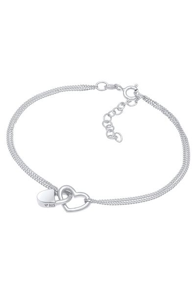 ELLI Dámský náramek Heart Love Lock Bond Nastavitelný v 925 Sterling Silver