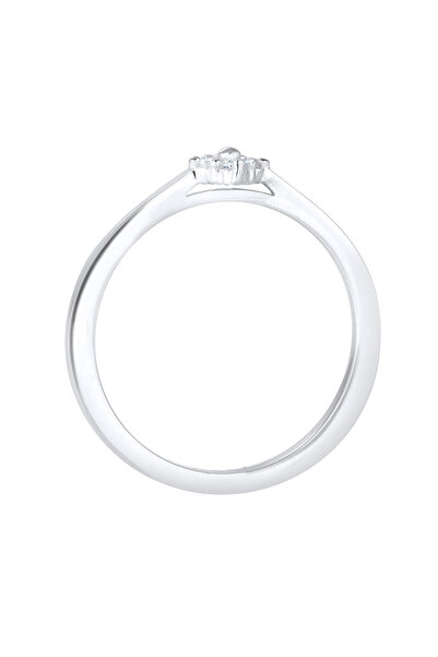 ELLI Zásnubní prsten pro ženy, klasický, s diamantem (0,08 ct.) ze sterlingového stříbra 925, pozlacený