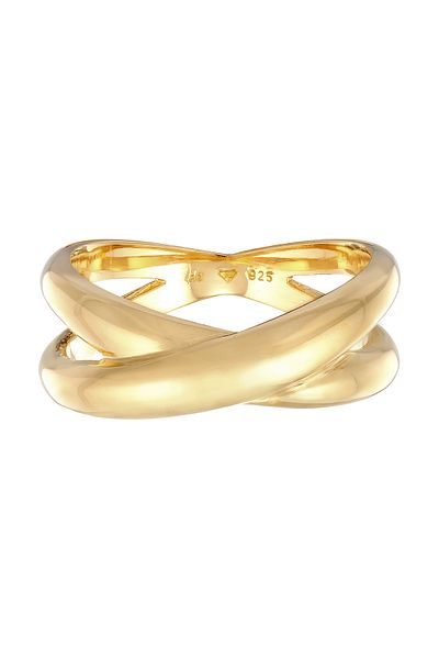 ELLI Ring Ladies Wrap X Shape Cross Trend In 925 Sterling Silver