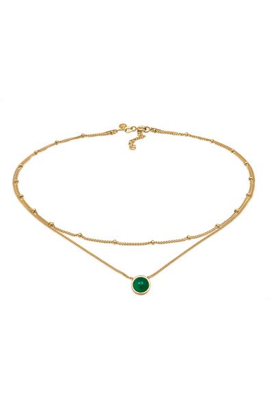 ELLI Necklace Premium Necklace Ladies Choker Layer Balls With Agate In 925 Sterling Silver